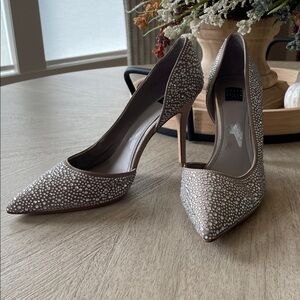 White House Black Market Silver Heels
